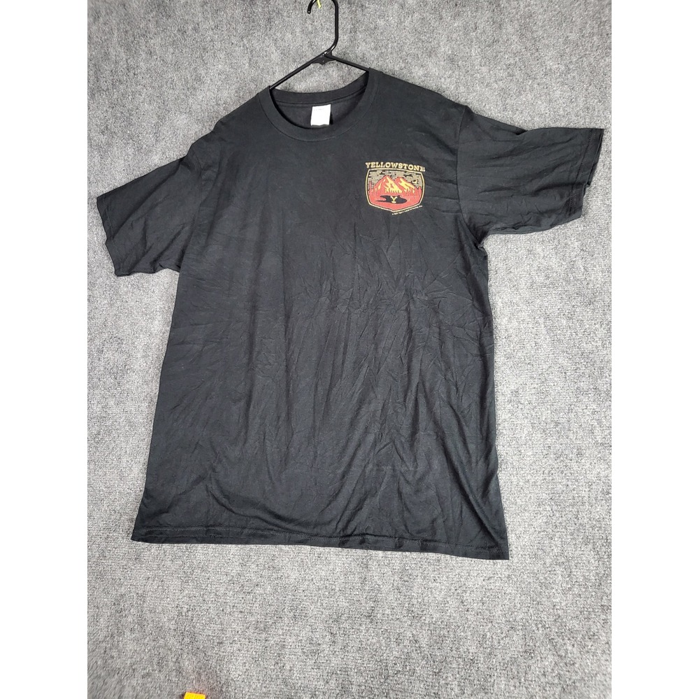 Yellowstone Dutton Ranch Port Authority Graphic Tee Men‎ Sz L TV Show Black Red